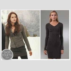 T by Alexander Wang Grey Knit Dress Bella Twilight